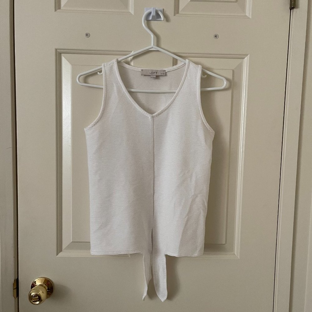 LOFT White Cropped Top Size XXS Petite